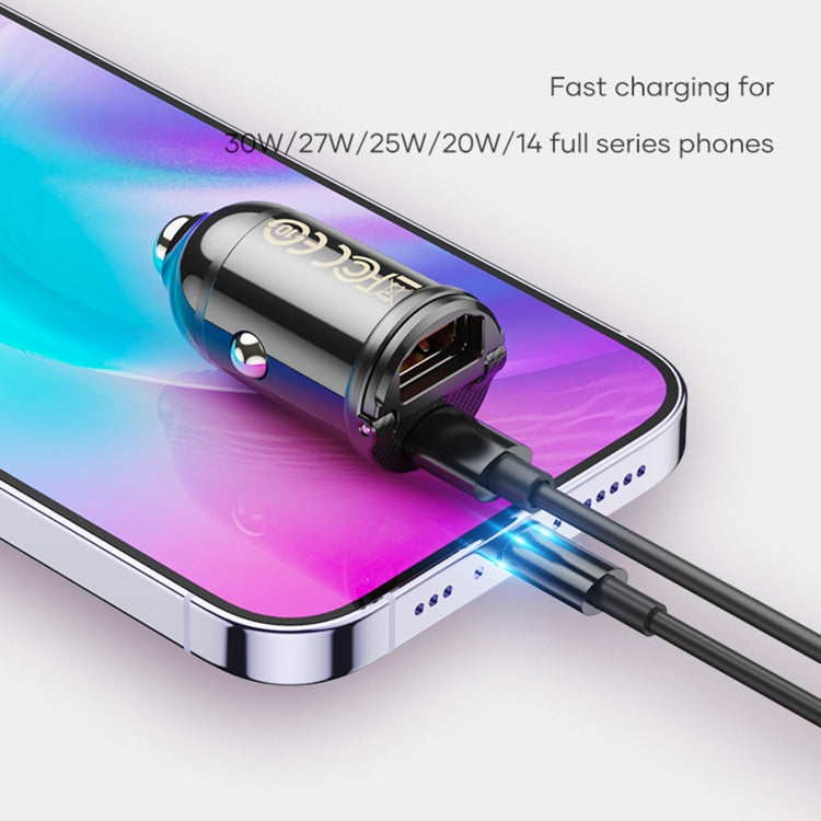 ROCK C13-F H18 Mini Portable Dual Port USB + USB-C / Type-C Car Fast Charger - free shipping - PMC TechLife - Order now!