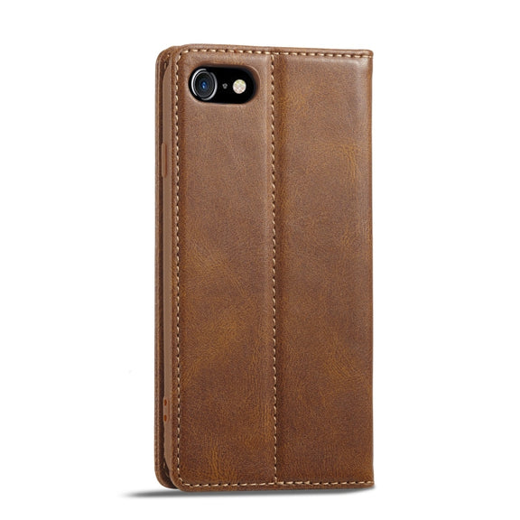 For iPhone SE 2022 / SE 2020 / 8 / 7 LC.IMEEKE RFID Anti-theft Leather Phone Case(Brown)