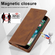 For iPhone SE 2022 / SE 2020 / 8 / 7 LC.IMEEKE RFID Anti-theft Leather Phone Case(Brown)