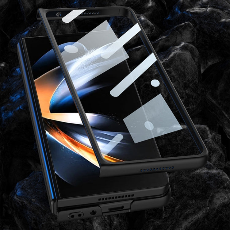 For Samsung Galaxy Z Fold4 GKK Integrated Ultra-thin Folding Leather Phone Case with Stand(Carbon Fiber) - Galaxy Z Fold4 5G Cases by GKK | Online Shopping South Africa | PMC TechLife | Buy Now Pay Later Mobicred