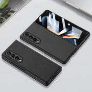For Samsung Galaxy Z Fold4 GKK Integrated Ultra-thin Folding Leather Phone Case with Stand(Black)