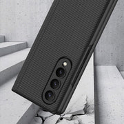 For Samsung Galaxy Z Fold4 GKK Integrated Ultra-thin Folding Leather Phone Case with Stand(Carbon Fiber)