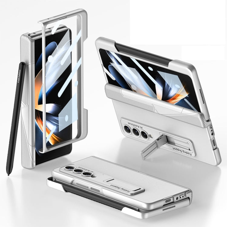 For Samsung Galaxy Z Fold4 GKK Integrated Magnetic Folding Phone Case with Pen Slot(Silver) - Galaxy Z Fold4 5G Cases by GKK | Online Shopping South Africa | PMC TechLife