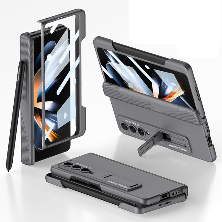 For Samsung Galaxy Z Fold4 GKK Integrated Magnetic Folding Phone Case with Pen Slot(Grey) - Galaxy Z Fold4 5G Cases by GKK | Online Shopping South Africa | PMC TechLife | Buy Now Pay Later Mobicred
