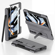 For Samsung Galaxy Z Fold4 GKK Integrated Magnetic Folding Phone Case with Pen Slot(Grey)