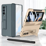 For Samsung Galaxy Z Fold4 GKK Integrated Magnetic Folding Phone Case with Pen Slot(Grey)