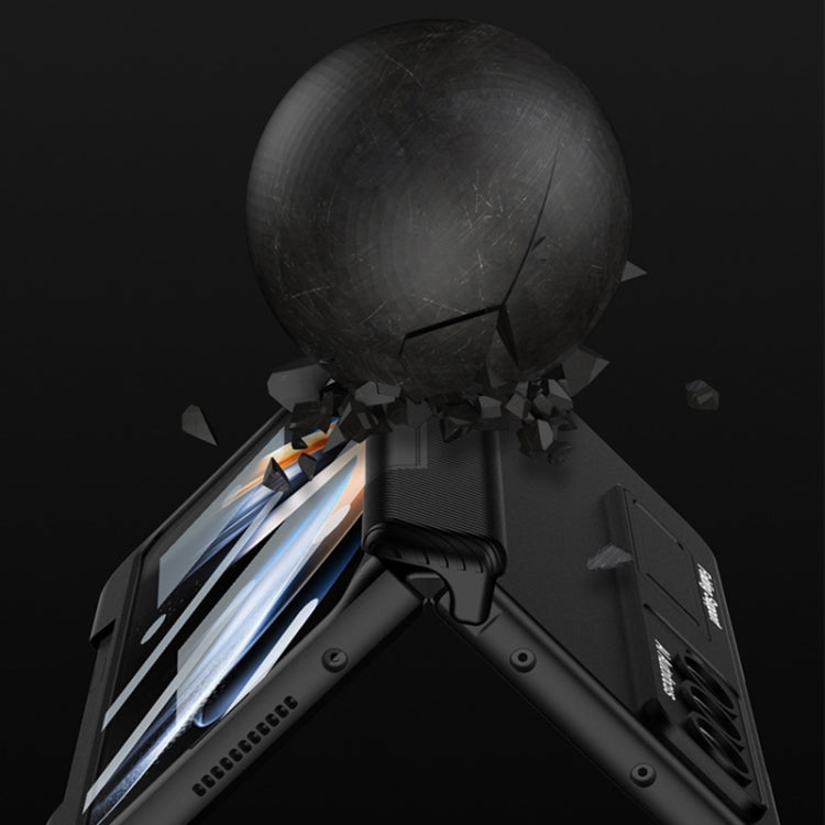 For Samsung Galaxy Z Fold4 GKK Integrated Magnetic Folding Phone Case with Pen Slot(Silver) - Galaxy Z Fold4 5G Cases by GKK | Online Shopping South Africa | PMC TechLife