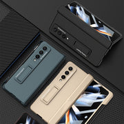For Samsung Galaxy Z Fold4 GKK Integrated Magnetic Folding Phone Case with Pen Slot(Grey)