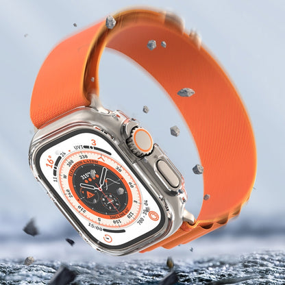 For Apple Watch Ultra 49mm PC Hollow Electroplating Protective Case(Carbon Fibre) - Watch Cases by PMC Jewellery | Online Shopping South Africa | PMC Jewellery | Buy Now Pay Later Mobicred