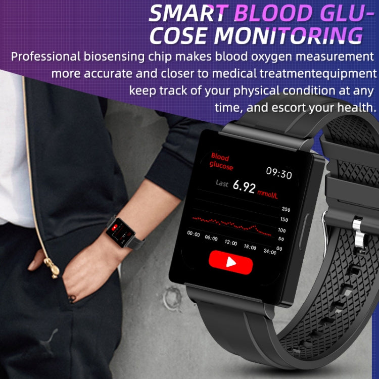 KS01 1.85 Inch Smart Watch Supports Blood Glucose Detection, Blood Pressure Detection, Blood Oxygen Detection(Black) - Smart Watches by PMC Jewellery | Online Shopping South Africa | PMC Jewellery | Buy Now Pay Later Mobicred