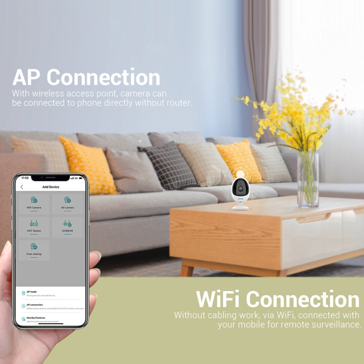 ESCAM QF006 3MP 1296P HD Indoor Wireless PTZ IP Camera IR Night Vision AI Humanoid Detection Home Security CCTV Monitor, Plug Type:AU Plug(White)