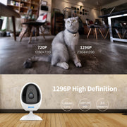 ESCAM QF006 3MP 1296P HD Indoor Wireless PTZ IP Camera IR Night Vision AI Humanoid Detection Home Security CCTV Monitor, Plug Type:UK Plug(White)
