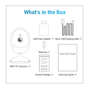 ESCAM QF006 3MP 1296P HD Indoor Wireless PTZ IP Camera IR Night Vision AI Humanoid Detection Home Security CCTV Monitor, Plug Type:US Plug(White)