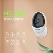 ESCAM QF006 3MP 1296P HD Indoor Wireless PTZ IP Camera IR Night Vision AI Humanoid Detection Home Security CCTV Monitor, Plug Type:US Plug(White)