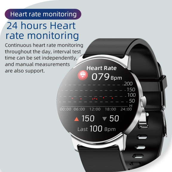 KS02 1.32 Inch Smart Watch Supports Blood Glucose Detection, Blood Pressure Detection, Blood Oxygen Detection(Silver+White)