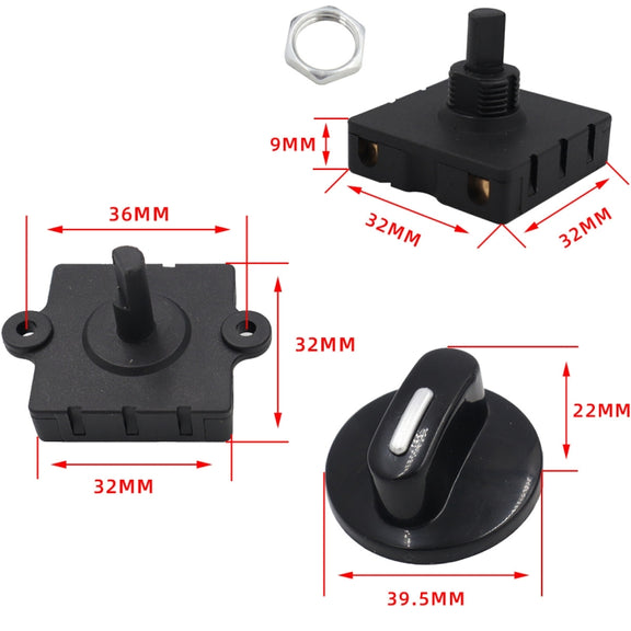 Type B 2 Pair 4 Gear 3 Speed Rotary Switch Fan Heater Speed Selector
