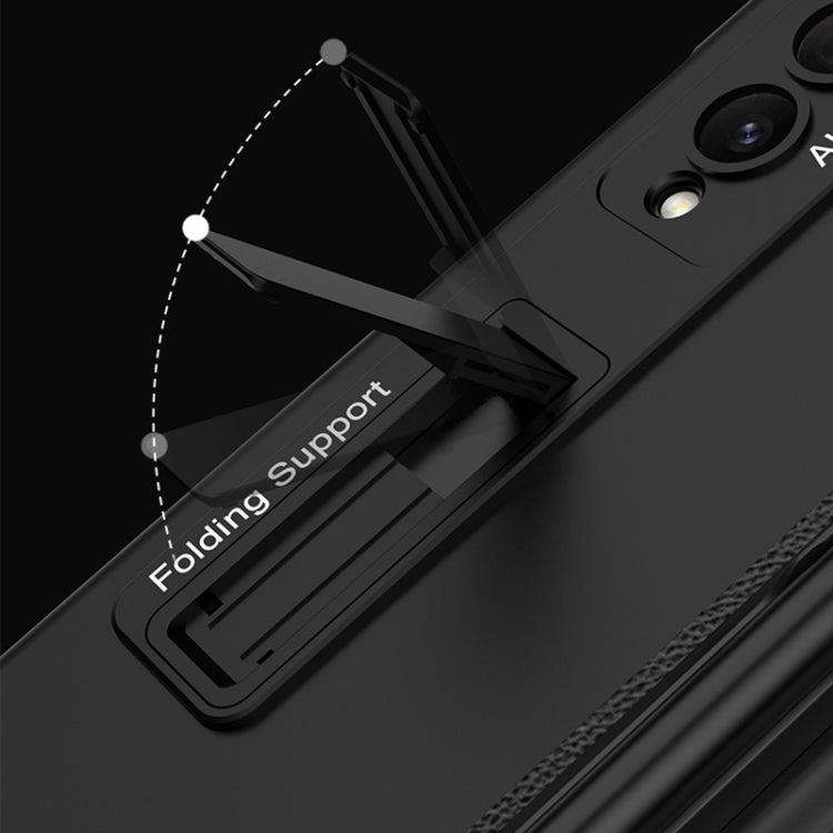 For Samsung Galaxy Z Fold4 GKK Magnetic Hinge Flip Phone Case with Holder & Pen Slot(Gold)