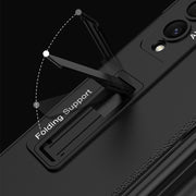 For Samsung Galaxy Z Fold4 GKK Magnetic Hinge Flip Phone Case with Holder & Pen Slot(Gold)