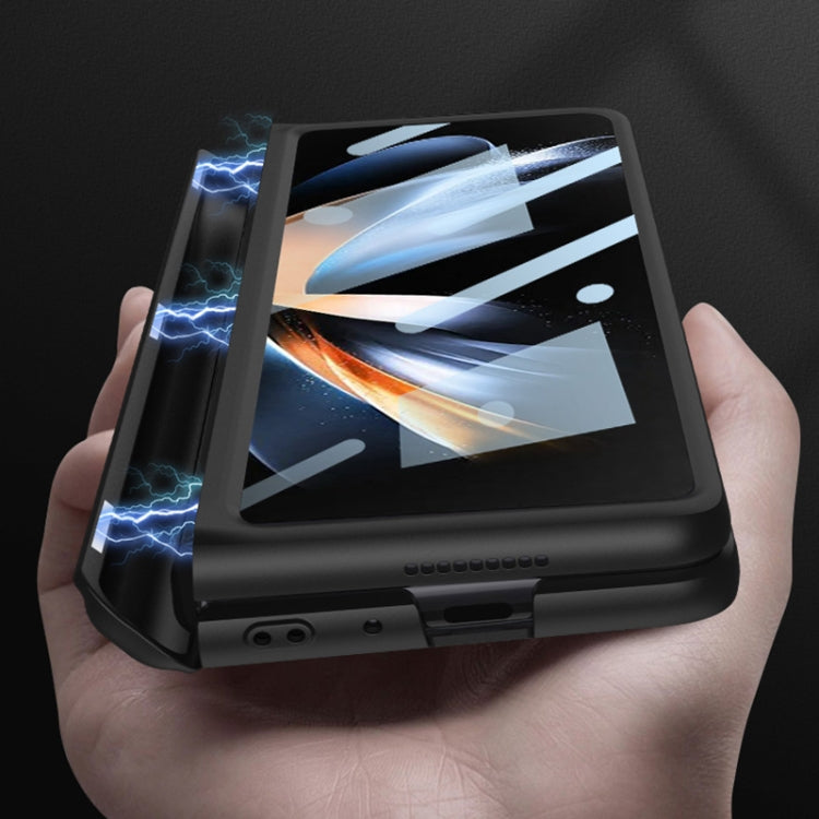 For Samsung Galaxy Z Fold4 GKK Magnetic Hinge Flip Phone Case with Holder & Pen Slot(Grey) - Galaxy Z Fold4 5G Cases by GKK | Online Shopping South Africa | PMC TechLife | Buy Now Pay Later Mobicred