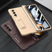 For Samsung Galaxy Z Fold4 GKK Magnetic Hinge Flip Phone Case with Holder & Pen Slot(Green)
