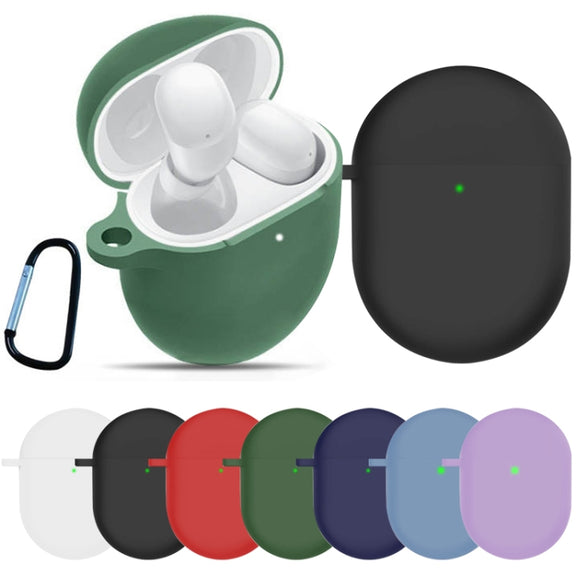 For Redmi Buds4 Silicone Earphone Protective Case with D Carabiner(Purple)