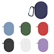 For Redmi Buds4 Silicone Earphone Protective Case with D Carabiner(Purple)
