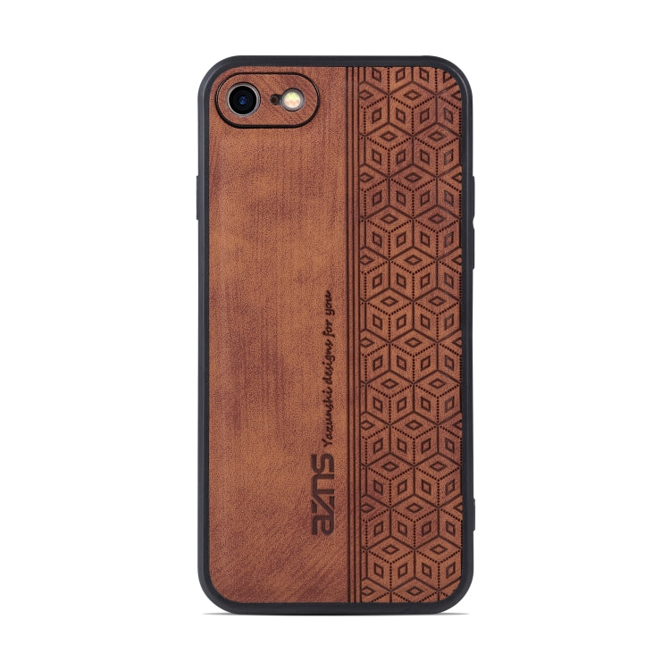 For iPhone SE 2022 / SE 2020 / 8 / 7 AZNS 3D Embossed Skin Feel Phone Case(Brown) - free shipping - PMC TechLife - Order now!