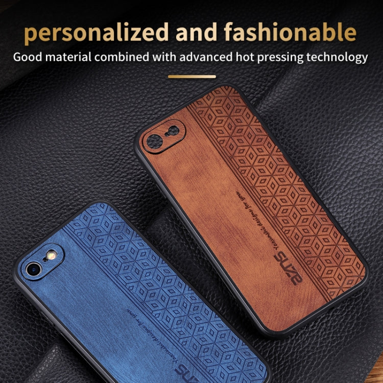 For iPhone SE 2022 / SE 2020 / 8 / 7 AZNS 3D Embossed Skin Feel Phone Case(Brown) - free shipping - PMC TechLife - Order now!