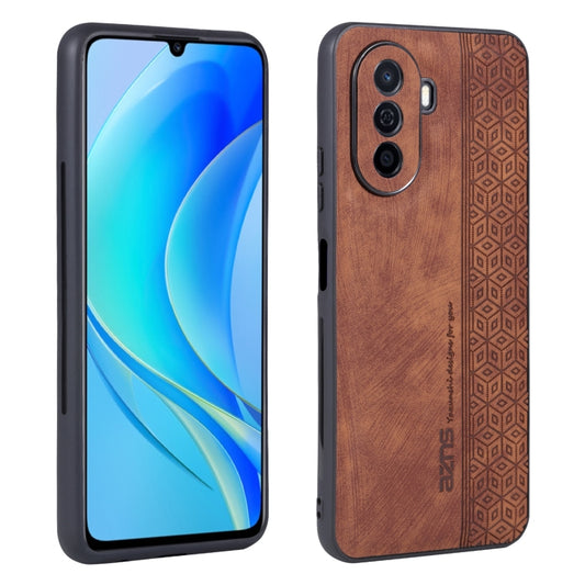For Huawei Enjoy 50 / nova Y70 AZNS 3D Embossed Skin Feel Phone Case(Brown) - Huawei Cases by AZNS | Online Shopping South Africa | PMC Jewellery | Buy Now Pay Later Mobicred