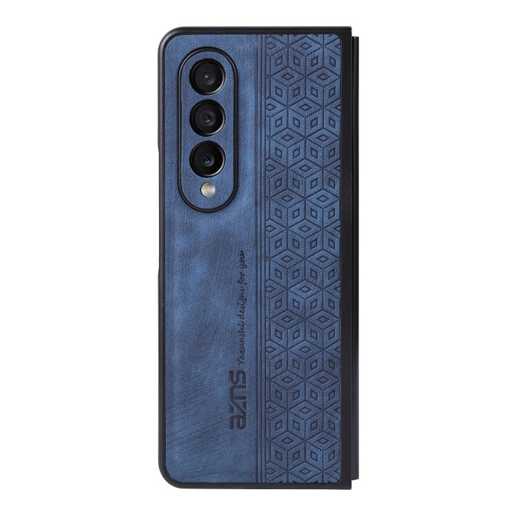 For Samsung Galaxy Z Fold3 5G AZNS 3D Embossed Skin Feel Phone Case(Sapphire Blue)