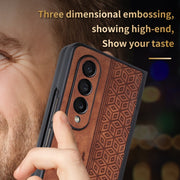 For Samsung Galaxy Z Fold3 5G AZNS 3D Embossed Skin Feel Phone Case(Sapphire Blue)