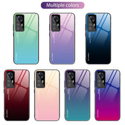 For Xiaomi Redmi K50 Ultra / 12T / 12T Pro Gradient Color Glass Phone Case(Red Black)