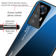 For Xiaomi Redmi K50 Ultra / 12T / 12T Pro Gradient Color Glass Phone Case(Red Black)