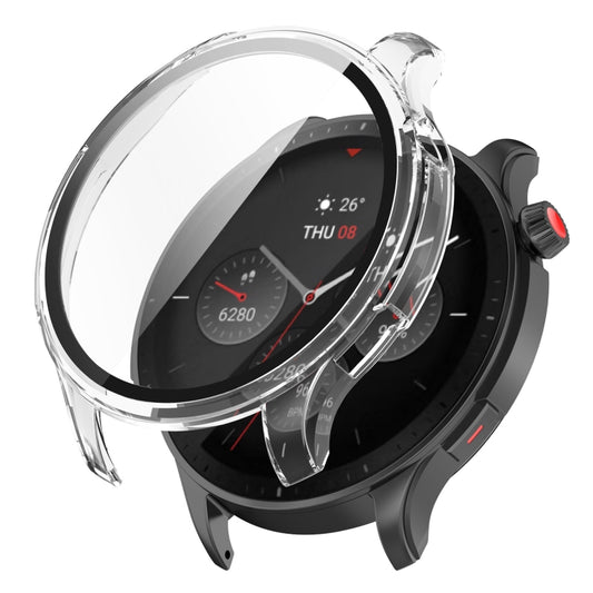 For Amazfit GTR 4 / Amazfit GTR 4 Pro PC + Tempered Glass Integrated Protective Watch Case(Transparent White) - Watch Cases by PMC Jewellery | Online Shopping South Africa | PMC Jewellery | Buy Now Pay Later Mobicred