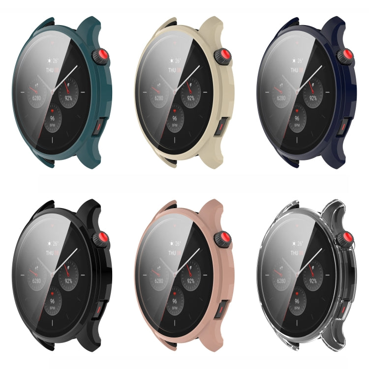 For Amazfit GTR 4 / Amazfit GTR 4 Pro PC + Tempered Glass Integrated Protective Watch Case(Transparent White)