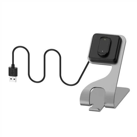 For Amazfit GTR4 / GTR4 Pro Rotatable Smart Watch Metal Charger Stand(Grey) - Charger by PMC Jewellery | Online Shopping South Africa | PMC Jewellery | Buy Now Pay Later Mobicred