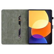 For Xiaomi Redmi Pad 5G Tiger Pattern Flip Leather Tablet Case(Dark Green)