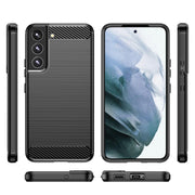 For Samsung Galaxy S23+ 5G Brushed Texture Carbon Fiber TPU Phone Case(Black)