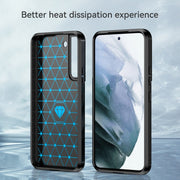 For Samsung Galaxy S23+ 5G Brushed Texture Carbon Fiber TPU Phone Case(Black)