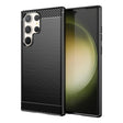 For Samsung Galaxy S23 Ultra 5G Brushed Texture Carbon Fiber TPU Phone Case(Black) - Galaxy S23 Ultra 5G Cases by PMC TechLife | Online Shopping South Africa | PMC TechLife | Buy Now Pay Later Mobicred