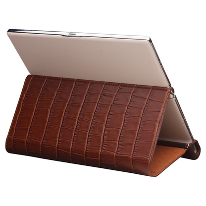 For Huawei Mate XS 2 QIALINO Crocodile Pattern Genuine Leather Phone Case(Brown) - free shipping - PMC Jewellery - Order now!