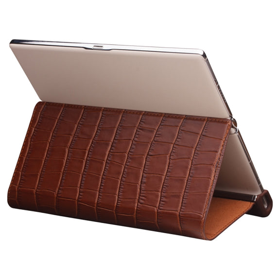 For Huawei Mate XS 2 QIALINO Crocodile Pattern Genuine Leather Phone Case(Brown)