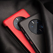 For Huawei Mate 50 Pro QIALINO Genuine Leather Side Window View Smart Phone Case(Black)