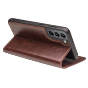 For Samsung Galaxy S21 5G QIALINO Genuine Leather Phone Case(Brown)