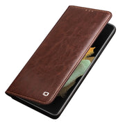For Samsung Galaxy S21 Ultra 5G QIALINO Genuine Leather Phone Case(Brown)