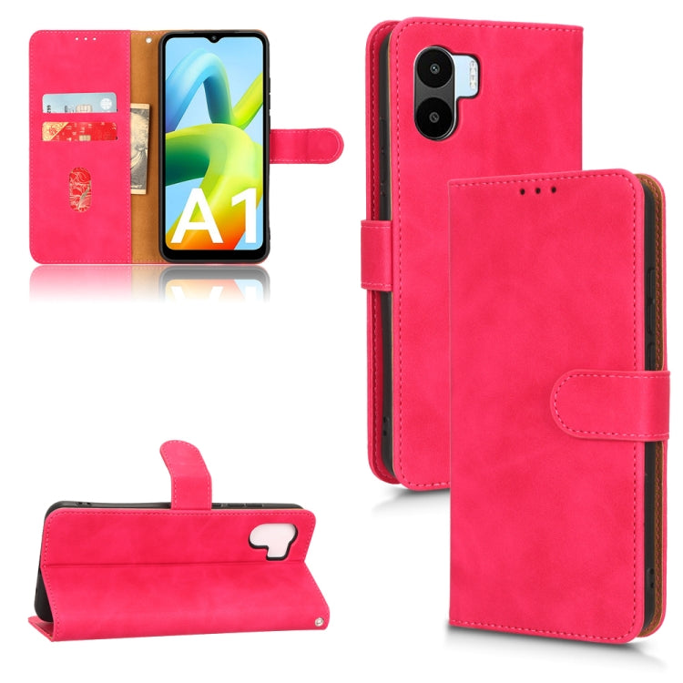 For Xiaomi Redmi A1 4G Skin Feel Magnetic Flip Leather Phone Case(Rose Red) - free shipping - PMC Jewellery - Order now!