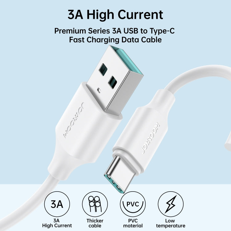 JOYROOM S-UC027A9 3A USB to USB-C/Type-C Fast Charging Data Cable, Length:1m(White)