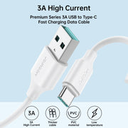 JOYROOM S-UC027A9 3A USB to USB-C/Type-C Fast Charging Data Cable, Length:0.25m(Black)