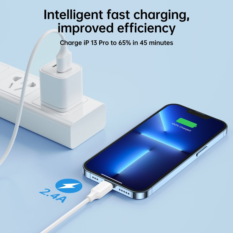 JOYROOM S-UL012A9 2.4A USB to 8 Pin Fast Charging Data Cable, Length:2m(Black) - Normal Style Cable by JOYROOM | Online Shopping South Africa | PMC TechLife