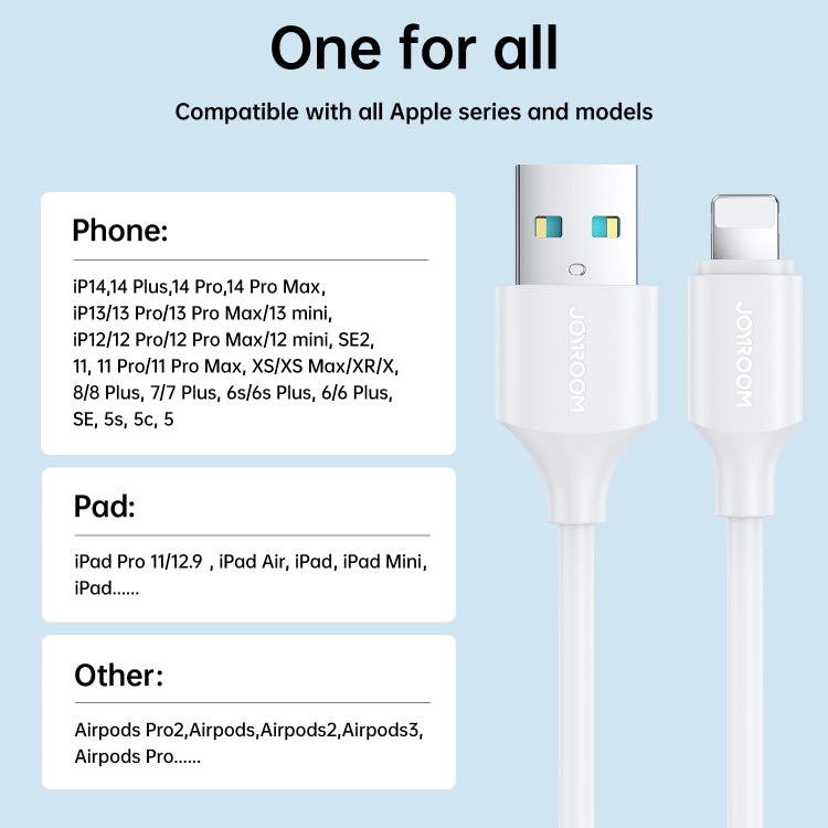 JOYROOM S-UL012A9 2.4A USB to 8 Pin Fast Charging Data Cable, Length:0.25m(Black)